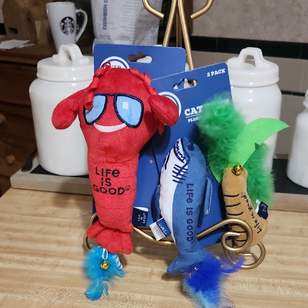 2 Packs Of LIFE IS GOOD .cat Toys.